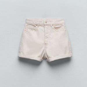 Zara Cream Jean Shorts